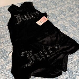 Juicy Couture Black Velvet bling 2 piece short set